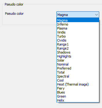 Psoudo color settings