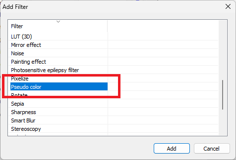 add Psoudo color Filter