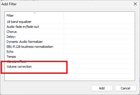 add Volume correction