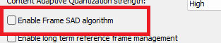 AMD AMF H.264 Codec: Enable Frame SAD algorithm