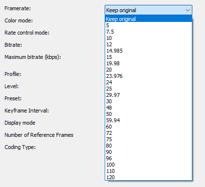 AMD AMF H.264 Codec: Framerate Settings