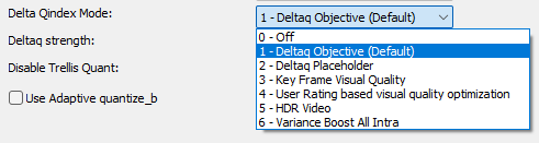 AV1-Codec Delta Qindex Mode Einstellung