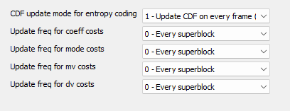 AV1-Codec Video Entropy Coding Setting