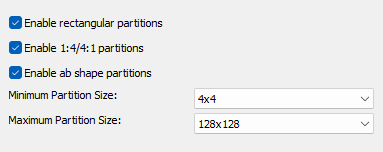 AV1-Codec Video Partition Setting