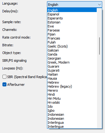 audio stream language