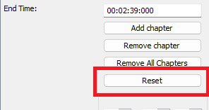 XMedia Recode: Reset Chapter List