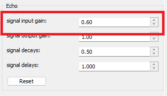 Echo Filter: signal input gain
