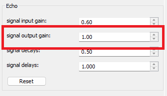 Echo Filter: signal output gain