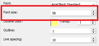 text font size setting
