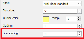 text Line spacing setting