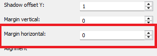text margin horizontal