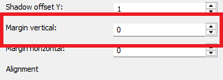 text margin vertical