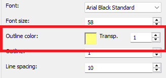 text Outline color setting