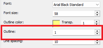 text Outline setting