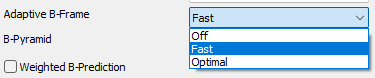 H.264 Adaptive B-Frames setting