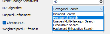 H.264: M.E. Algorithm