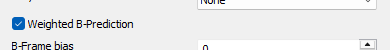 H.264 Weighted B-Prediction setting
