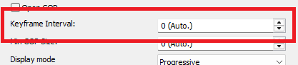 H.264 codec: Keyframe Interval
