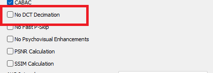 H.264 codec: No DCT Decimation