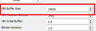 H.264: VBV Buffer Size