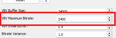 H.264: VBV Maximum Bitrate