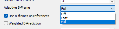 H.265: Adaptive B-Frame Settings