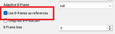 H.265: Use B-frames as references (B-pyramid) Settings