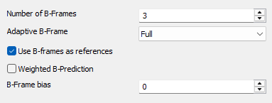 H.265: B-Frame Settings
