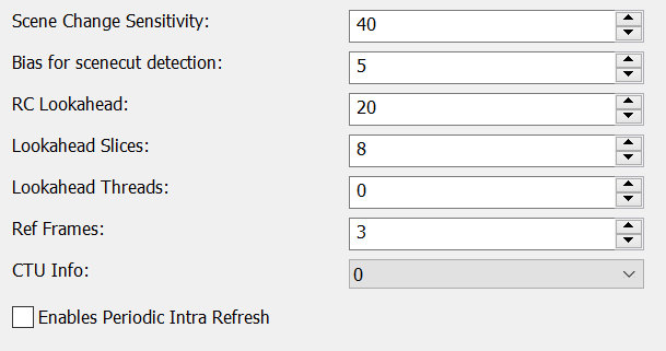 H.265 - Codec: Slice Decision Settings