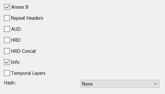 H.265 Codec Bitstream settings
