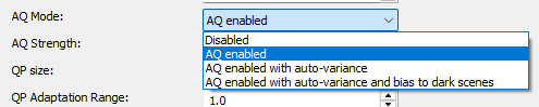 H.265 Codec: AQ Mode