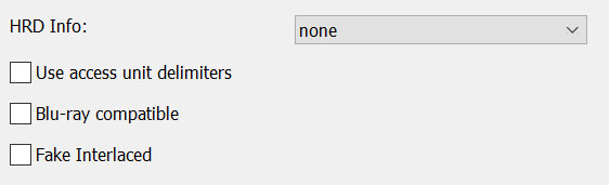 H.264 Codec: Blu-ray settings