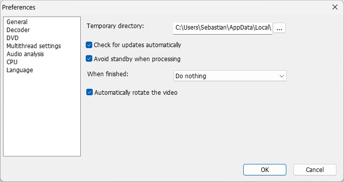 General settings