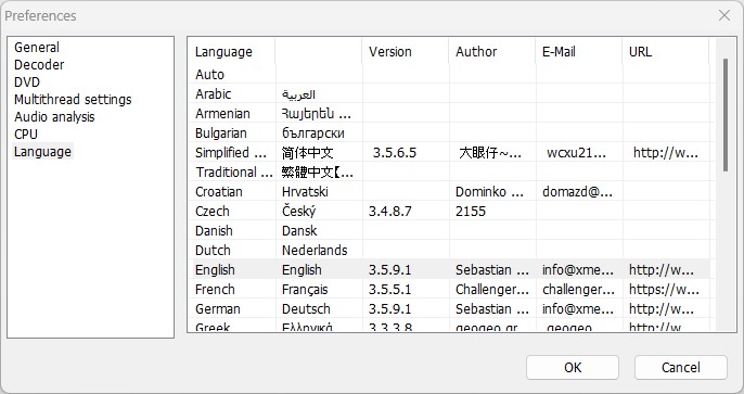 language setting