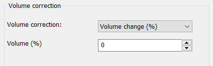 Change volume in percent with XMedia Recode