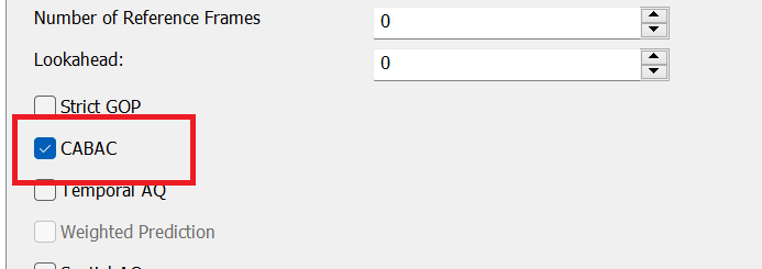 Nvidia NVENC H.264: CABAC 