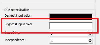 RGB normalization: Brightest input color