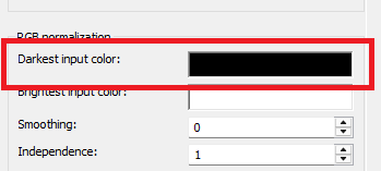 RGB normalization: Darkest input color