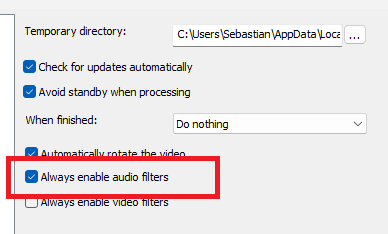 XMedia Recode: Automatically rotate the video