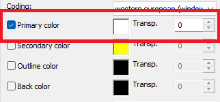 subtitle Primary color