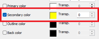 subtitle Secondary color