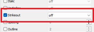 subtitle strikeout