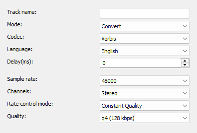 Vorbis Codec setting
