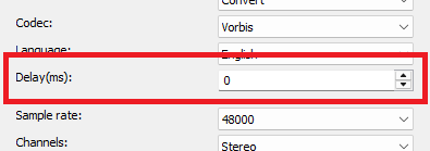 Vorbis Codec: Delay setting