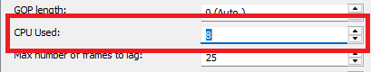 VP9: CPU Used setting