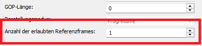 AMD AMF H.265-Codec Referenzframes Einstellungen
