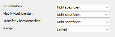 AV1-Codec Video Usability Information Einstellungen
