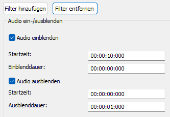 Audio-Ein-/Ausblenden