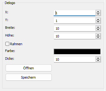 Delogo Filter Einstellungen