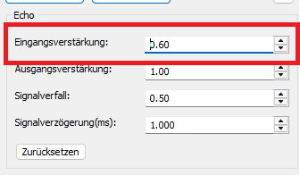 Echo Effekt: Eingangsverstärkung